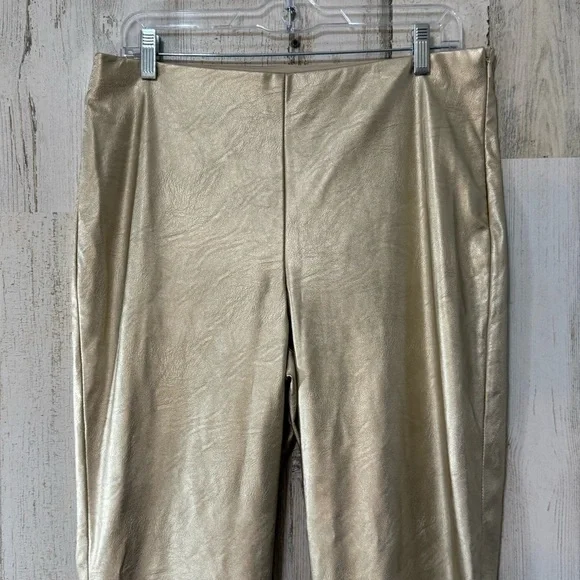 Vince Camuto Gold Metallic Flare Pants - Picture 7 of 10